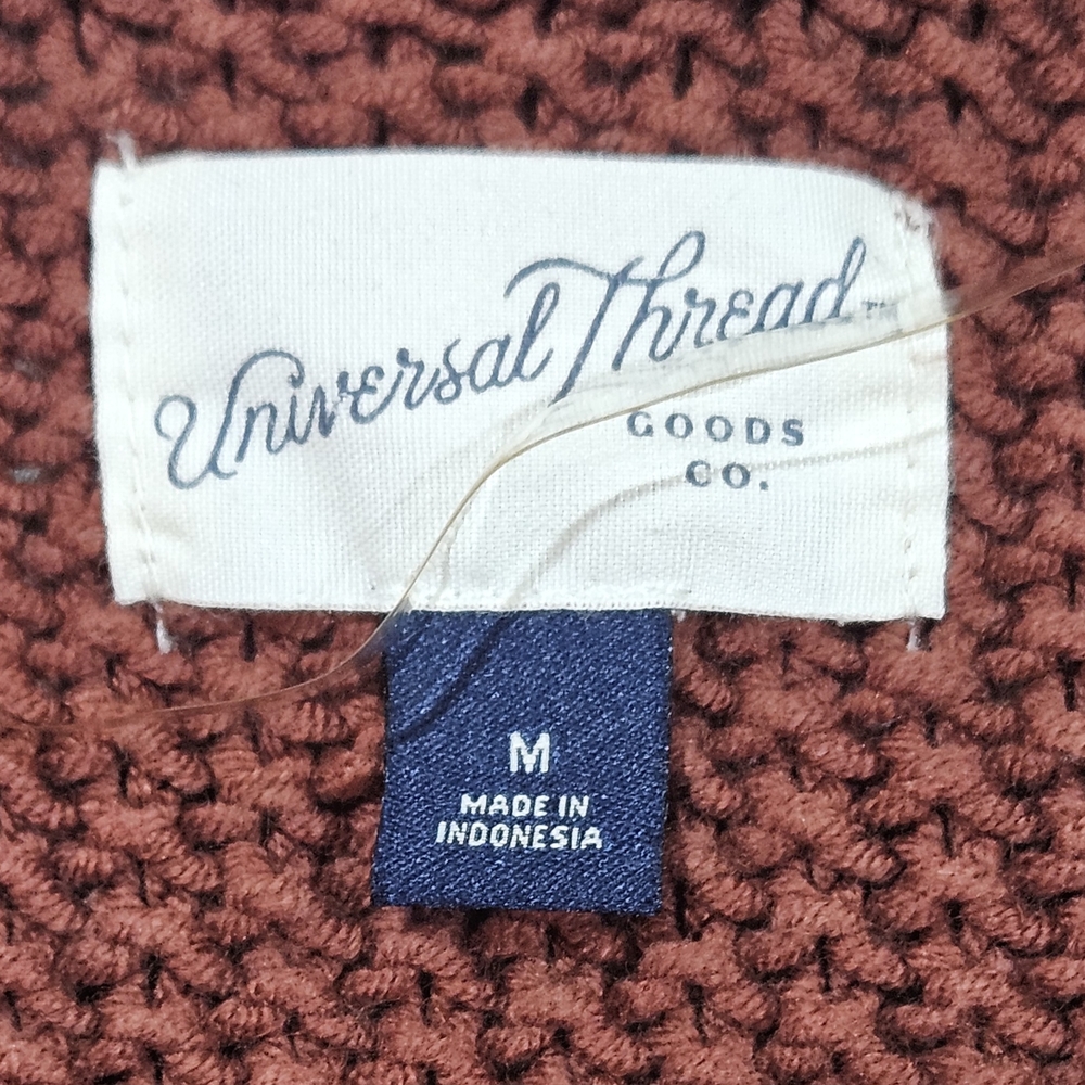 Universal Thread Rust Color‎ Open Ruffle Front Knit Cardigan Sweater Size M - Picture 4 of 5